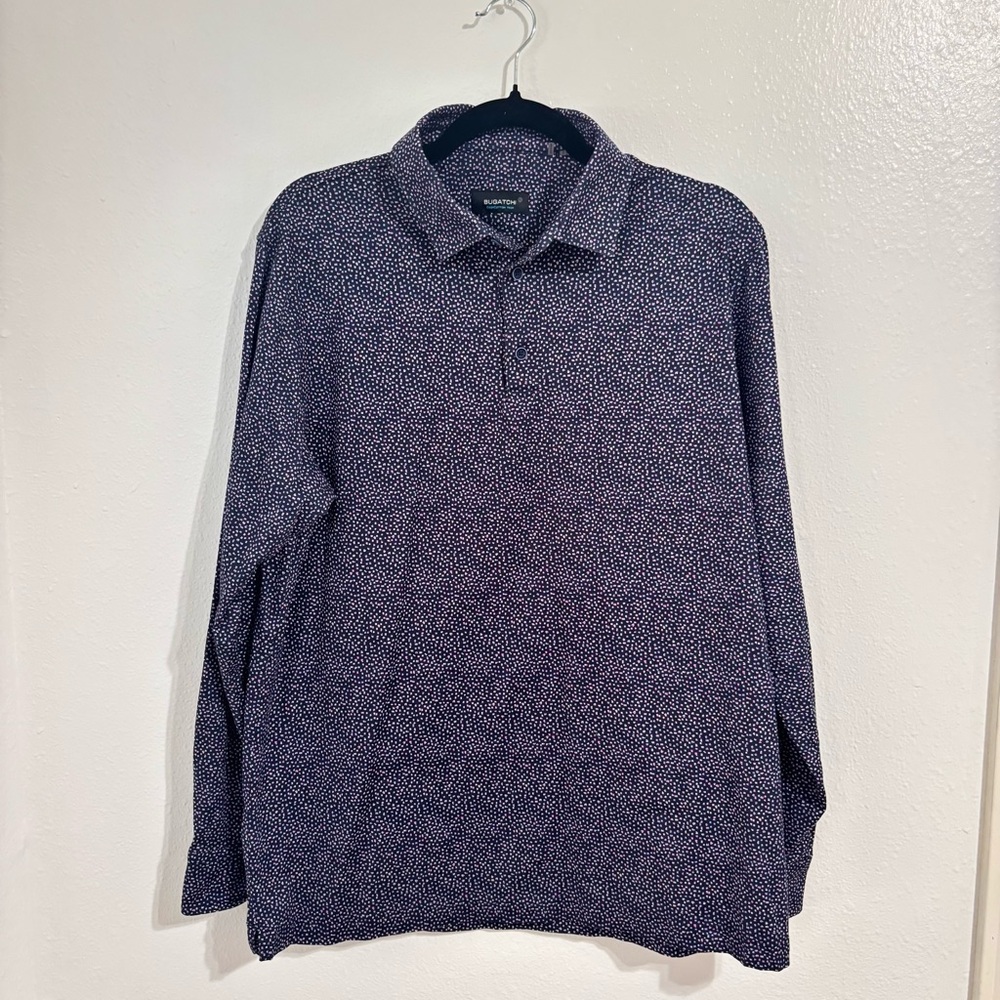 Bugatchi Men's Long Sleeve Polo Shirt
